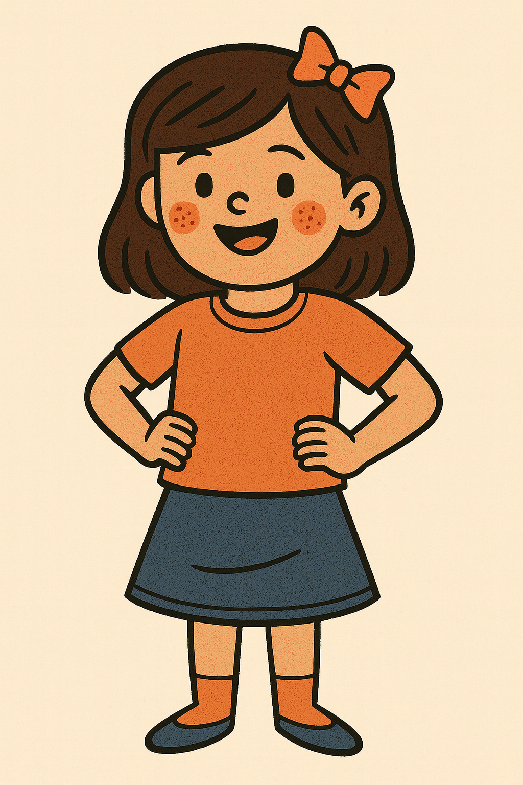 Ilustración niña sonriente